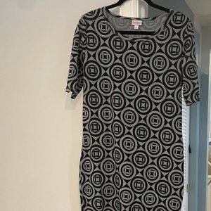 LuLaRoe Julia dress Geometric Black & Gray